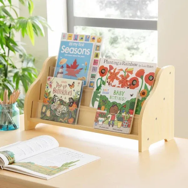 Guidecraft Tabletop Book Display: Book Shelf Display Rack for Kids Room