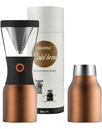 asobu Coldbrew Portable Cold Brew Coffee Maker With a Vacuum Insulated 1 Liter Stainless Steel 18/8 Carafe Bpa Free (Wood)