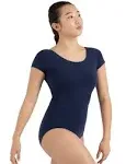  girls Classic Short Sleeve Leotard Medium Navy