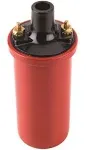 JEGS High Energy Ignition Coil | For Breaker Points/Non-CD Electronic Ignition Systems | Red | Oil Filled | Female Socket Connection | 45,000 Volt Output | 1.5 Ohms Primary Resistance