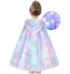  Princess Dresses Girls Costume Toys Light up Cape for Kids 