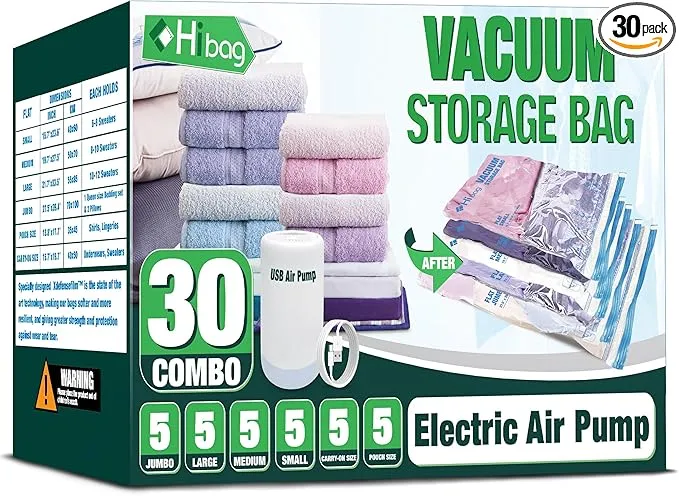 HIBAG Vacuum Storage Bags Jumbo 10 Pack