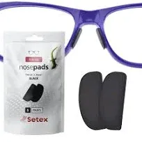 Setex Gecko Grip 18mm Thick Anti Slip Eyeglass Nose Pads (5 Clear Pair) USA Made