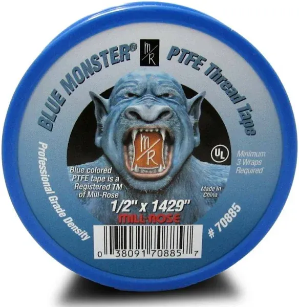 Blue Monster Tape - Blue PTFE Teflon Thread Tape 1/2&#034; x 1429&#034; - Single Roll