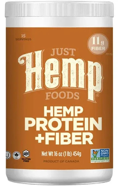 Just Hemp Foods Hemp Protein Powder Plus Fiber 160z NON GMO Exp 2/2026 Free Ship