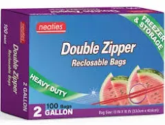 2 Gallon Zipper Bags - Reclosable Storage and Freezer Bags - Premium Two Gallon 