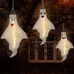 3PCS Halloween Decorations Outdoor Ghost Windsock LED Hanging Decor - Hallowmas 