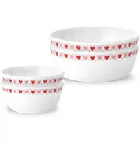 Corelle® MilkGlass™ Adorable Hearts 4-piece Bowl Set