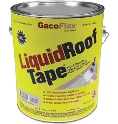 GacoFlex LiquidRoof Tape 100% Silicone Liquid Tape, Gray, 1 Gal.