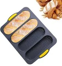 Loaf Pan French Four-hole Bread Non-stick Pan Easy Release Household Silicone...