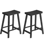 VASAGLE Set of 2 Industrial Bar Stools with Footrest | SONGMICS Home Black