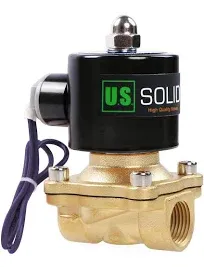 U.S. Solid Electric Solenoid Valve 1/2" NPT Brass 12V DC Normally Closed