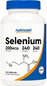 Nutricost Selenium 200mcg, 240 Vegetarian Capsules