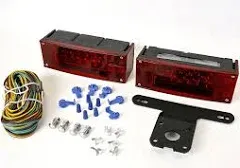 MAXXHAUL 70468 12V LED Low Profile Submersible Rectangular Trailer Light Kit