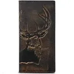 House of Jack Co. Deer Long Wallet for Men | Full Grain Leather with Hand Burnished Finish | Long Bifold Wallet | Rodeo Wallet | Deer Hunter Gift