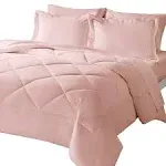 CozyLux King Comforter Set with Sheets 7 Pieces Bed in A Bag Pink All Season Bedding Sets with Comforter Pillow Shams Flat She