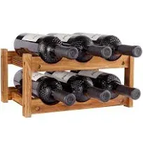 Niep 6 Bottle 2-Tier Wood Wine Rack