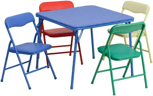 Flash Furniture Kids 5 Piece Folding Table and Chair Set