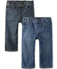 The Children's Place Baby and Toddler Boys' Basic Straight Leg Jeans, Multipack