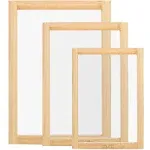 Caydo 3 Pieces 3 Size Wood Silk Screen Printing Frame with Mesh for Screen Printing, 10 x 14 Inch, 8.2 x 12.2 Inch, 6.7 x 10.6 Inch