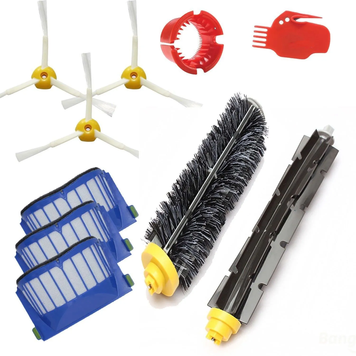 Replacement Parts Kit Bristle Flexible Beater Brush & Aero Vac Filter & Side Brush Compatible with iRobot Roomba 600 Series 595 610 614 618 620 630 640 650 660 680 685 690 692 694 695 Vacuum