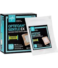 Optifoam Gentle EX Bordered Foam Dressing, 4" x 4", Each