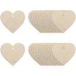 20Pcs 5&quot; Wooden Hearts for Crafts, Wood Predrilled Hearts Cutout Slices, DIY Unfinished Wooden Ornaments Embellishments, Heart Sign TGA for