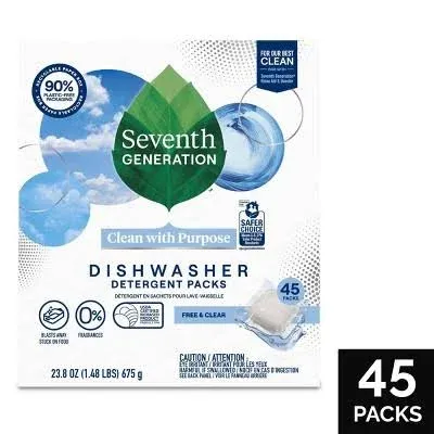 Seventh Generation Dishwasher Detergent Packs Free & Clear