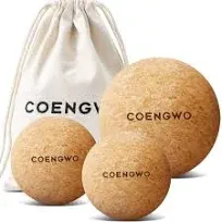 COENGWO Cork Ball Lacrosse Ball, Deep Tissue Muscle Tension Therapy Ball for Trigger Point Therapy, Muscle Soreness, Yoga Therapy, 2.4 Inch