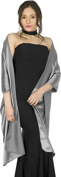 BlackButterfly Satin Shawl Bridesmaid Wedding Wrap Scarf