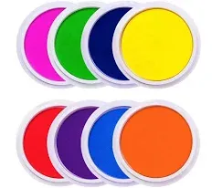 Craft Large Ink Pad Stamps Partner DIY Color,8 Colors Rainbow Finger Ink pad ...