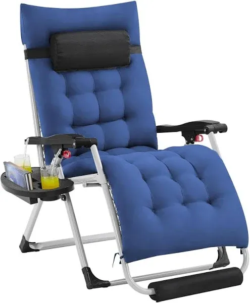 Yaheetech 29in Folding Zero Gravity Chair with Cushion