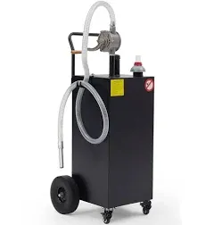 40 Gallon Fuel Caddy Portable Gas Storage Tank Pump Diesel Transfer Hose Black