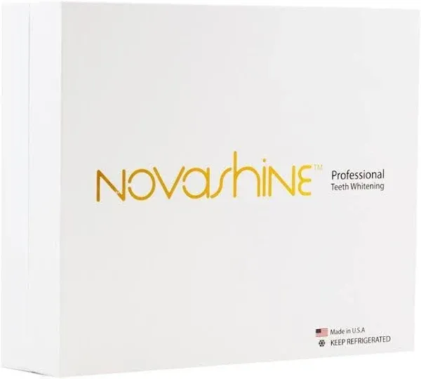 Novashine Professional Teeth Whitening Kit: Advanced Blue LED Light, Concentrated Peroxide Gel, Smartphone Adapter, Travel Bag