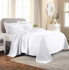 Superior 100% Cotton Basket Weave Bedspread 3 Piece Set