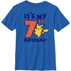 Pokemon Boy's It's My 7th Birthday Pikachu T-Shirt