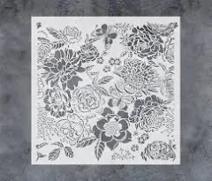 GSS Designs Peonies Wall Stencil 12x12Inch Floral Stencils Peony 12&#039;&#039; x 12&#039;&#039;