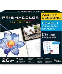 Prismacolor Technique 2154319 Level 1 Drawing &amp; Shading Nature Drawing Set 26CT