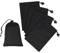 PALTERWEAR Drawstring Bag - UltraLight Nylon Cinch and Ditty Pouch Multi-Use (5 pack, Black, 5 x 7 inch)