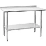 HALLY Stainless Steel Table for Prep &amp; Work 24 x 48 Inches NSF Commercial Table