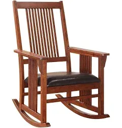 Acme Kloris Rocking Wooden Chair in Tobacco Brown