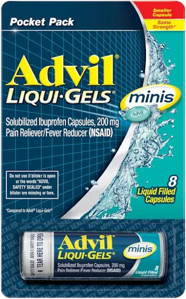 Advil  ~ Liqui-Gels Minis Pain Reliever &amp; Fever Reducer Capsules ~ 80 Count ~NEW