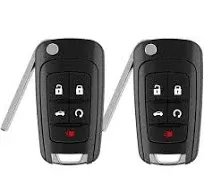 Key Fob fits for 2010-2017 Buick Allure Encore Lacrosse Regal Verano/Chevy Camaro Cruze Equinox Impala Malibu Sonic/GMC Terrain Keyless Entry Remote Flip FCCID: OHT01060512 (2 Pack)