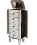 Powell Mirrored Jewelry Armoire with Silver Wood Finish