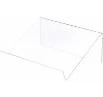 Plymor Clear Acrylic Slightly Elevated Book Display Stand with 1.5" Ledge, 12" W x 9" D x 4.5" H