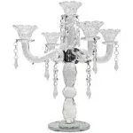 Allgala 5-Arm Crystal Candelabra Taper Candlestick Candle Holder