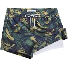 maamgic Mens Swim Trunks with Compression Liner Short Stretch Mens Bathing Suit Quick Dry Swimming Trunks Swimsuit