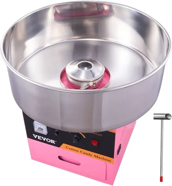 VEVOR Electric Cotton Candy Machine Commercial Floss Maker with Stainless Steel Bowl