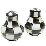 MacKenzie-Childs Courtly Check Enamel Salt & Pepper Shakers Black/White