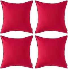 Pack of 4 Decorative Outdoor Waterproof Pillow Covers Square Garden Cushion C...